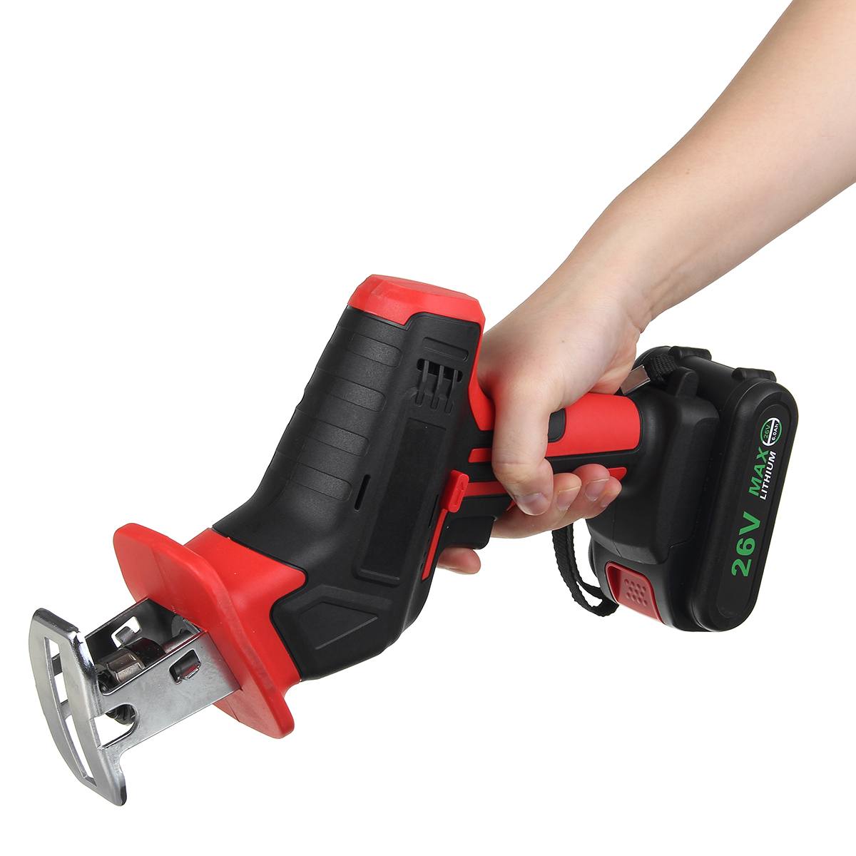 26V Cordless Reciprocating Saw Electric Saw Woodworking Saw for Wood Metal Cutting DIY Power Saws with Battery + 4 Saw Blades