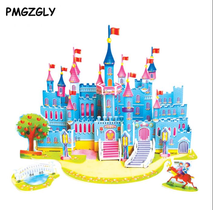 3D jigsaw puzzles children kids toys educational Puzzles DIY Puzzle Jigsaw Baby Kid learning Castle pattern Children Houses: Child Puzzles 11