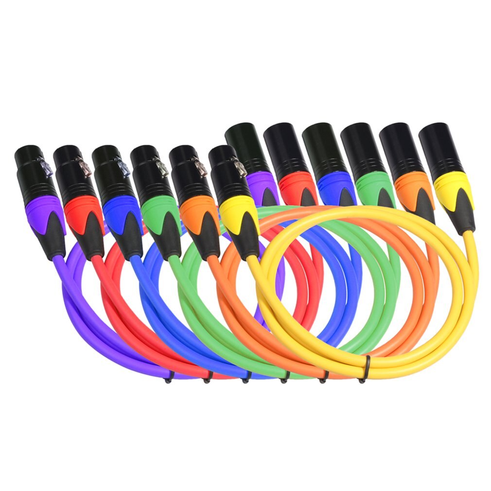 Colorful Audio Cable XLR Male To Female Balanced Mixer Microphone Cable Connector Mixer Amplifier Audio Cable: 6pcs