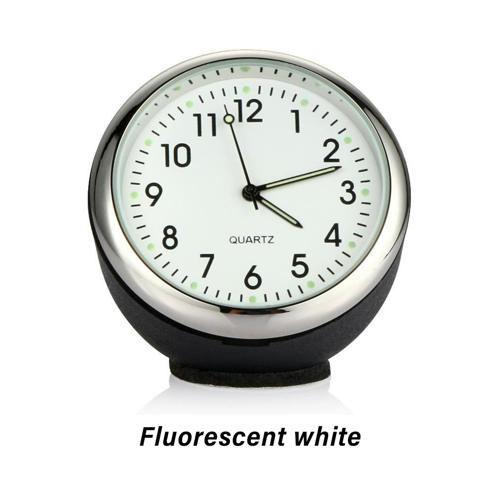 Bilklokke ornament bilklokke termometer hygrometer målermålere dekorasjon mini bildisplay klokke i biltilbehør: Sølv