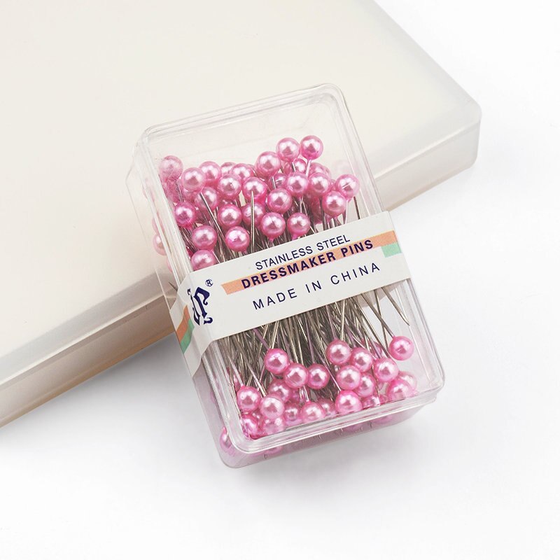 100PCS edelstahl schneiderin pins bunte ball köpfe nadeln Einfach Schmuck Machen Werkzeuge perlen pins für schmuck, die DIY: Pink