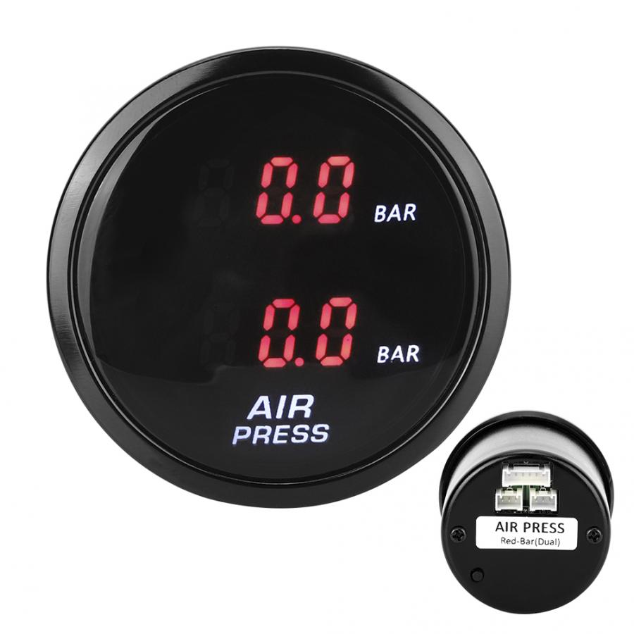 1/8 npt ilmanpainemittari 2 tuuman auton bar tehomittari mittari led punainen digitaalinen näyttö ilmanpaineanturisarja digitaalinen mittari 0-20 bar