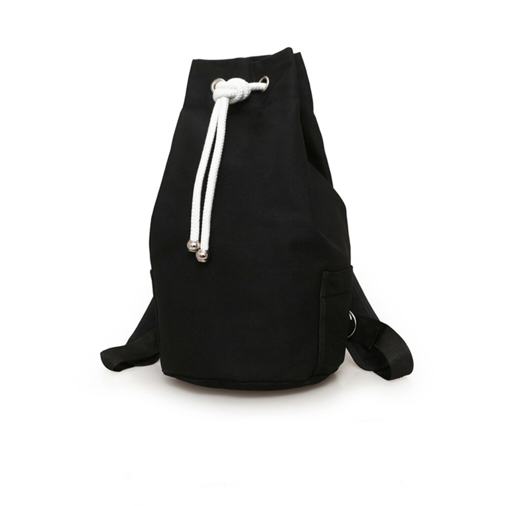 Drawstring Bags Sports Waterproof Pouch Backpack Pull Rope Canvas Gym Sack Mochila Knapsack: black