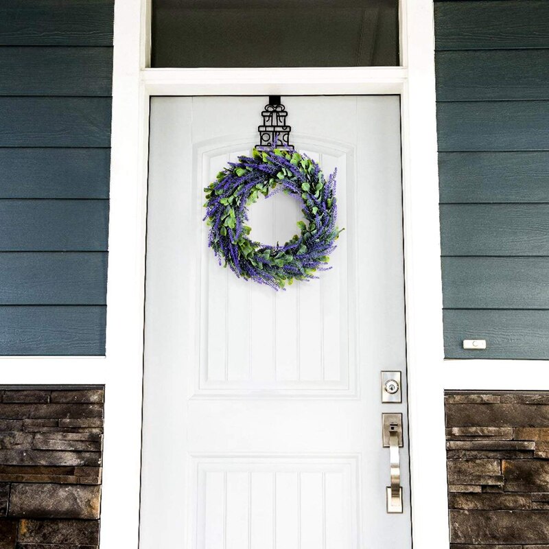 corona artificiale, Porta corona 17 Pollici Lavanda Primavera corona Rotonda corona per La Porta D'ingresso, Complementi Arredo Casa