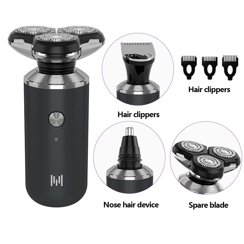 Nat Droog Elektrisch Scheerapparaat Voor Mannen Baard Trimmer Scheerapparaat Oplaadbare Kaal Scheren Machine 5 In 1 Grooming Kit: 06