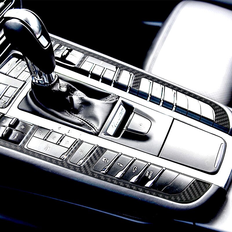 Fit For Porsche Macan Carbon Fiber Central Console Gear Shift Panel Trim
