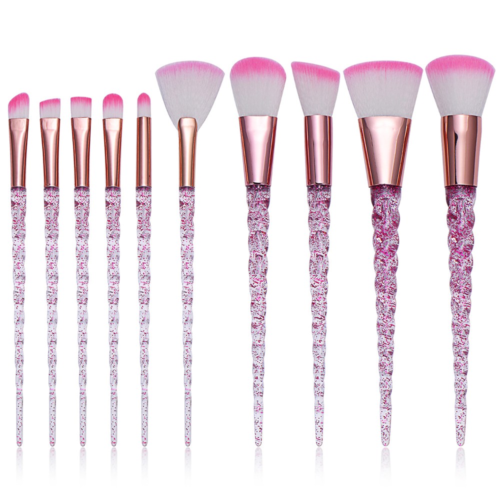 10 Piece Unicorn Makeup Brush Set Liquid Foundation Cosmetics Blush Eyeshadow Eyebrow Brush Women Beauty Glitter Makeup Brush