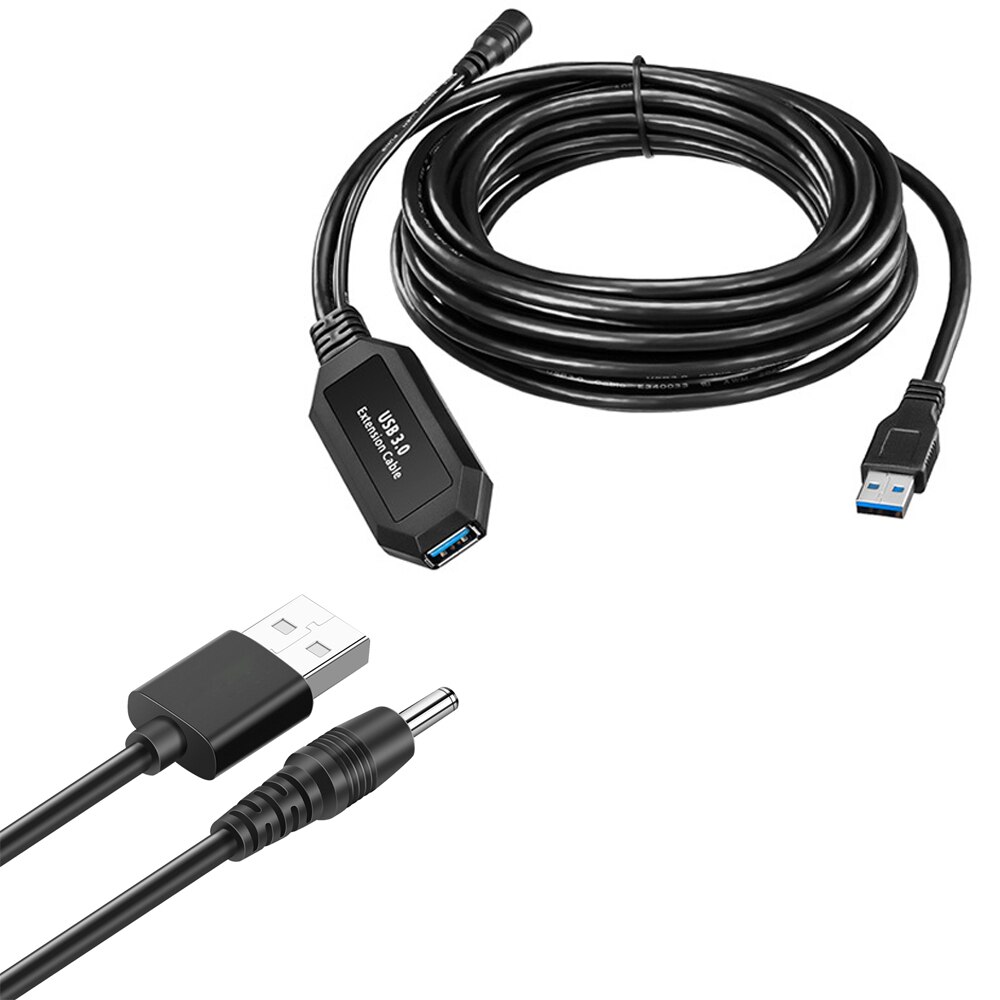 Active USB 3.0 Extension Cable - 5m or 10m - with Amplifier & Power Adapter
