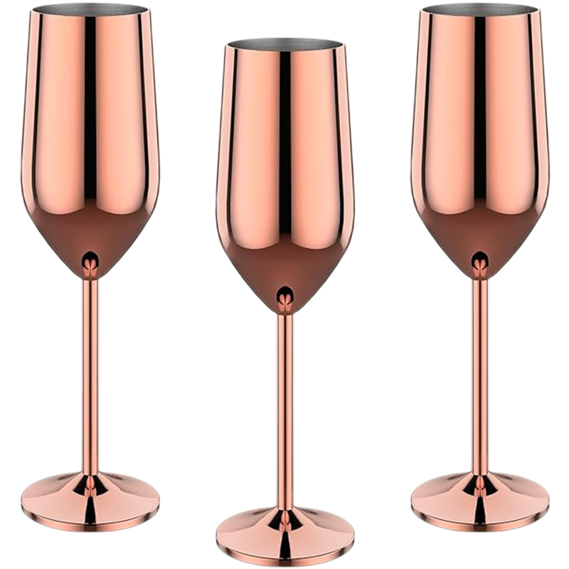 Verre à vin en acier inoxydable, verre à champagne, verre à whisky, gobelet en métal , verre à vin rouge, type tonneau, degré de chute, 3 pièces: kaki foncé
