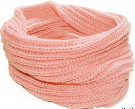 YSDNCHI Winter Ring Knitting Unisex Wool Neck Warmer Winter Scarves Women Pure Color Collar Keep Warm Elasticity Scarf: W082 Pink