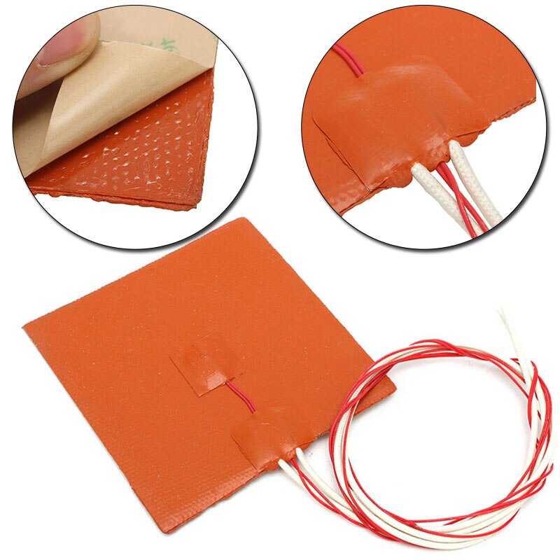 Tapis chauffant en caoutchouc de Silicone 120W 12V | 120*120mm, pour imprimante 3D, tapis chauffant pour lit, accessoires de chauffage, 1 pièce