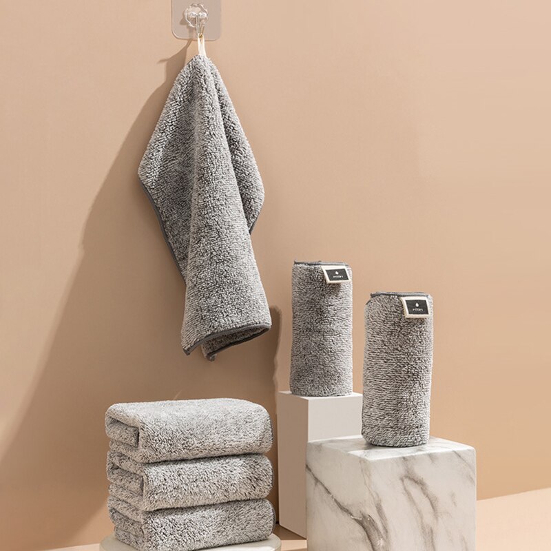 1/3pcs Anti-grease Wiping Rags Kitchen Microfiber Cleaning Cloths Thickened Bamboo Charcoal Super Absorbent Dishcloth