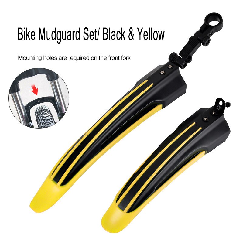 Polkupyörän lokasuoja polkupyörän lokasuojat mtb maastopyörän lokasuojat eteen/taakse lokasuojan siivet renkaan pyörän lokasuojat polkupyörän lisävarusteet osat: Keltainen lokasuoja