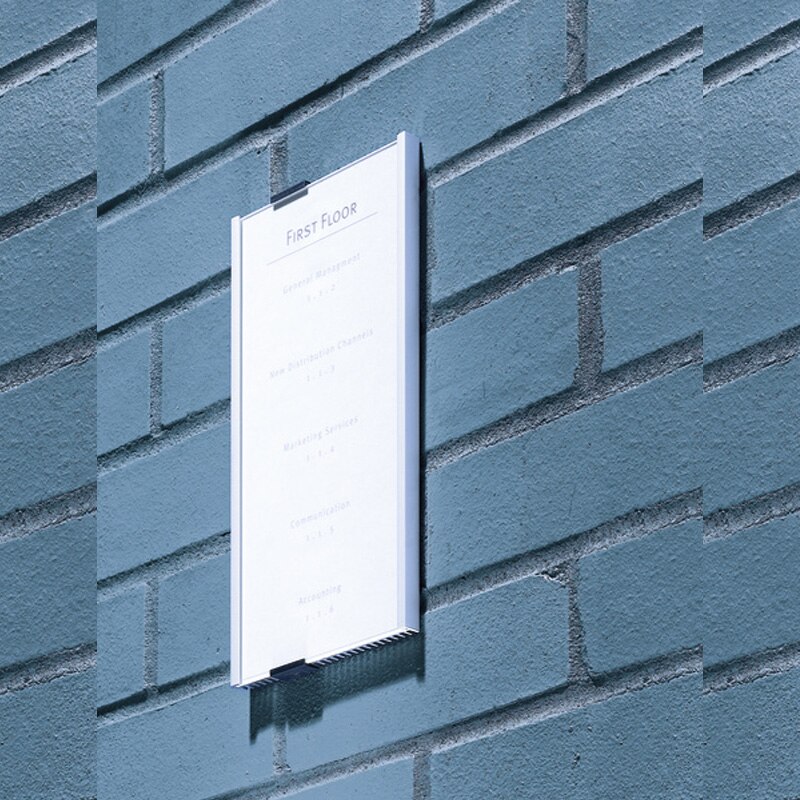 DEZHI-Aluminium Alloy Office Indoor Horizontal/Vertical Wall Mount Sign Holder Display INFO Poster Door Sign Bulletin Board