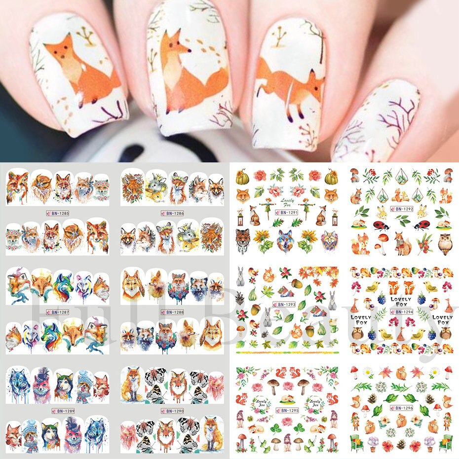 12 st jul nagelklistermärken set santa älg snögubbe vattenöverföringsreglage för naglar tecknad vinter år manikyr jibn/a -1: Bn1285-1296