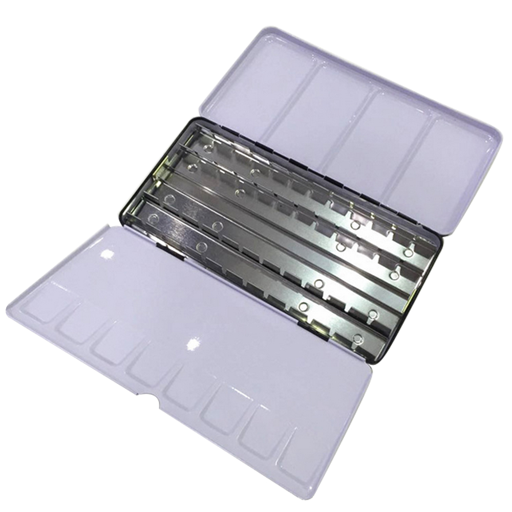 Puste stałe pudełko akwarelowe skrzynka cyna kolor wody kolor skrzynka dla 48 kolorów artysta dziecko rysunek pudełko na farby paleta materiały malarskie