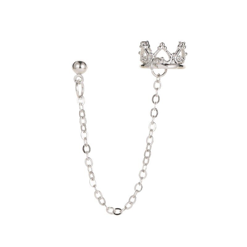 Koreaanse Lange Kwast Oor Manchet Oorbellen Voor Vrouwen Crown Oor Lijn Zoete Kleine Verse C Vormige Ear Bone Clip Mode sieraden 1Pc: style 03