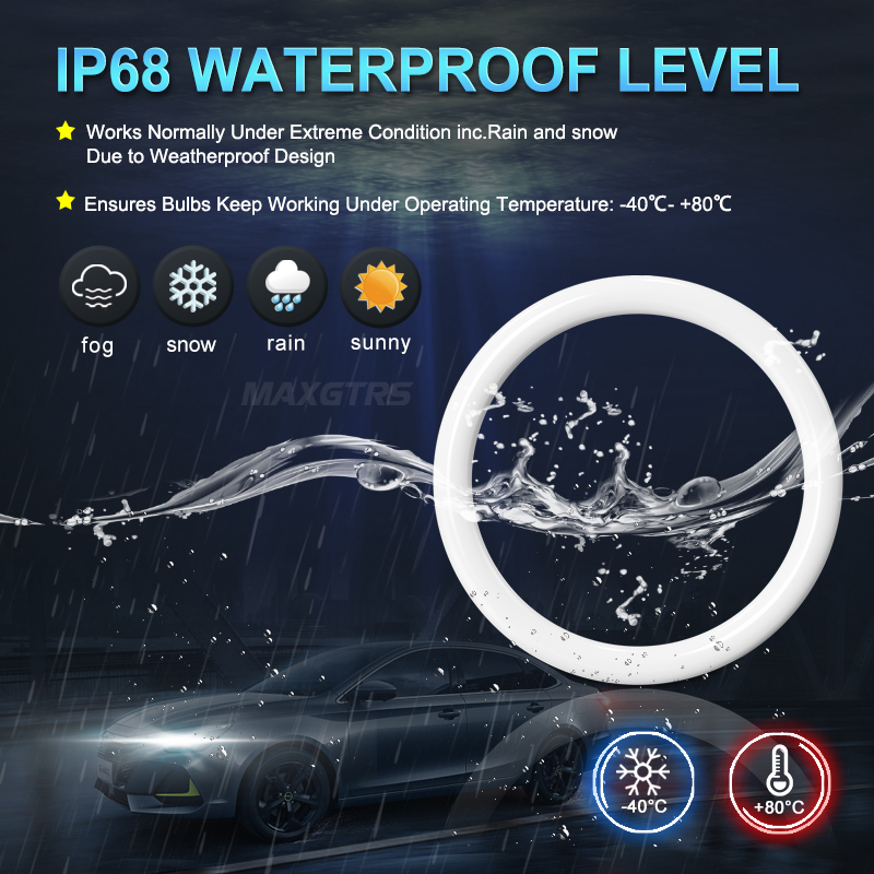 2 Stuks Daytime Running Koplamp Lamp Auto Angel Eyes Led Halo Ring Koplamp Drl 12V 60Mm 70Mm 80Mm 90Mm 100Mm 110Mm 120Mm