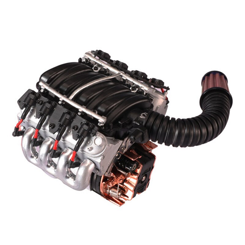 V8 6.2L Simulatie Motorkap Radiator Motor Ventilator Voor 1/10 Schaal Trx4 Jeep Land Rover D90/110/130 Rc Auto onderdelen