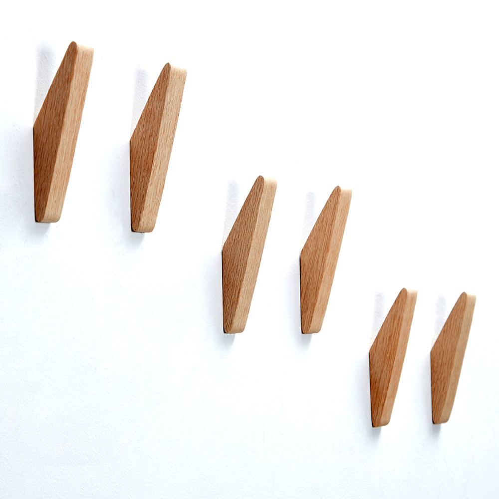 1/4 stuks natuurlijk hout kleerhanger wandmontage kapstok decor sleutelhouder hoed sjaal handtas opslag hanger badkamer rek haak