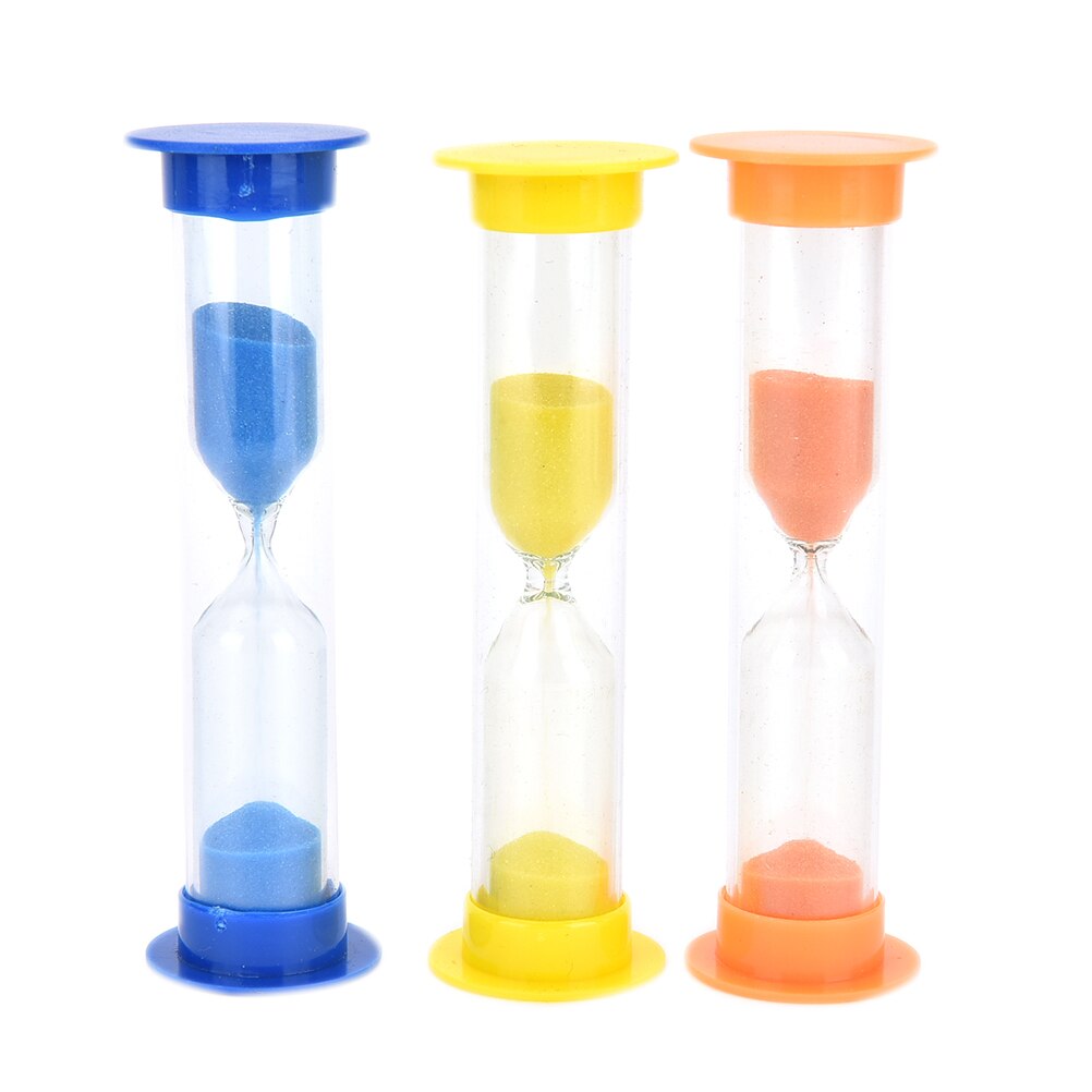 Minuterie en sablier coloré pour enfants (1/2/3 minutes), minuterie pour le sable et le bois pour la cuisine, décoration de la maison