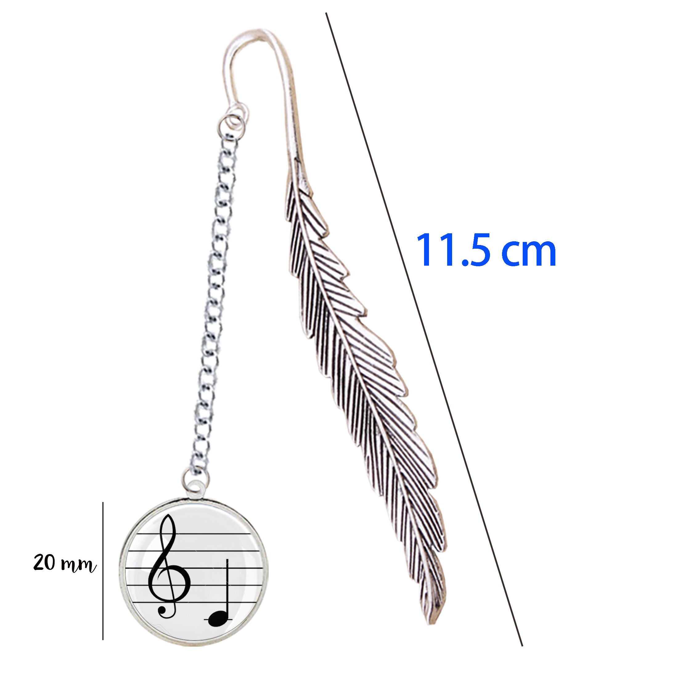 Muziekteken bladwijzer natuurnoten fortississimo plat symbool gestippelde halve noot hanger voor het lezen piano muziekboek notitieboekje: 25