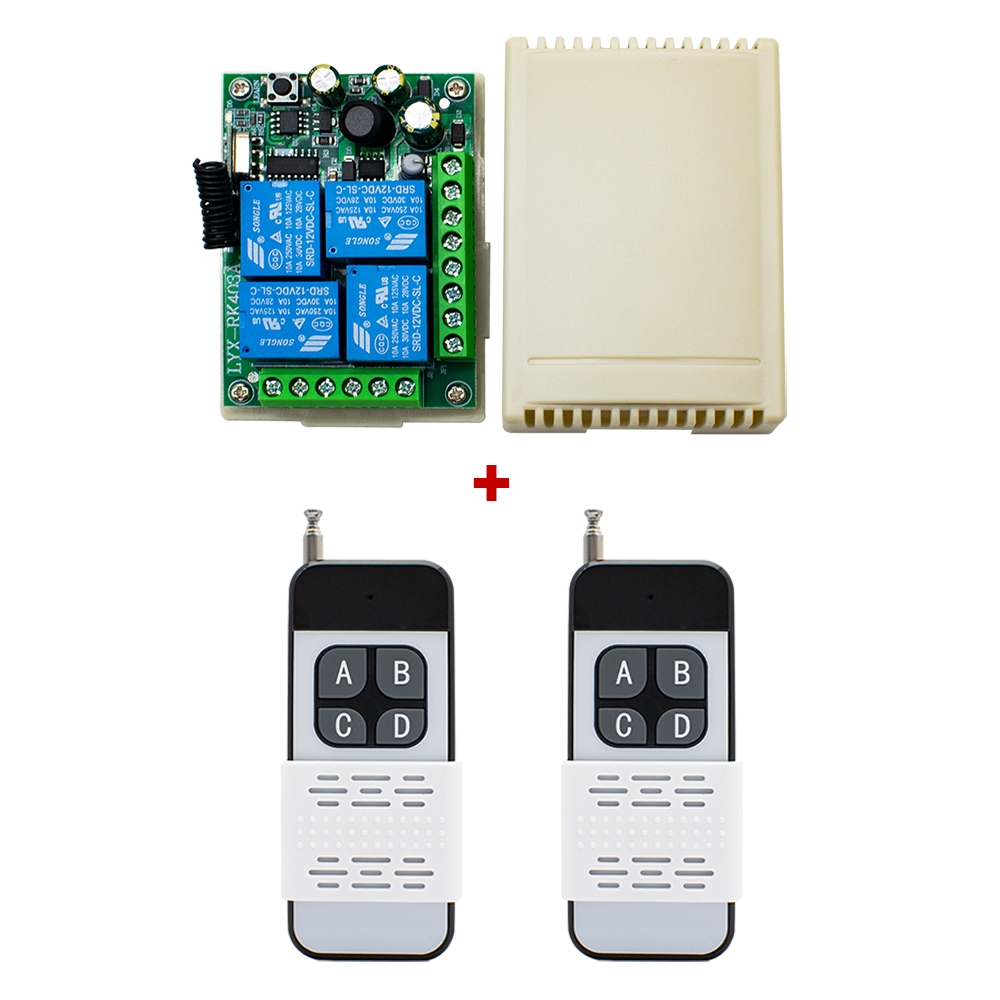 RF Draadloos Afstandsbedieningsschakelaar 433Mhz AC 110V 120V 240V 220V 30A 4CH Relais voor het Toegangssysteem van de de Lampdeur van de Garagedeur het Licht: Paars