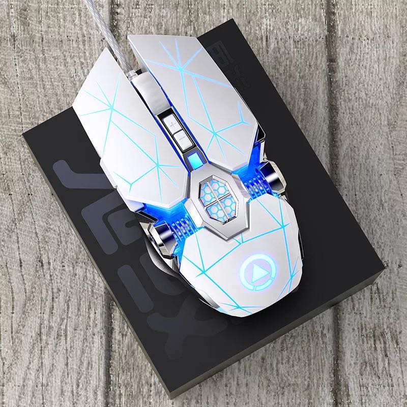 Mechanical Wired Silent Mouse 3200dpi 7 Buttons Backlit Computer Mouse Support Macro Definition Gaming Mouse