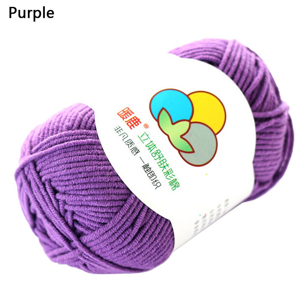 Wol Draad Diy Geweven Garen Hand Breien Gehaakte Hand Geweven 5 Strengen Van Melk Katoen Warme Zachte Sjaal Trui wol Draad: Purple