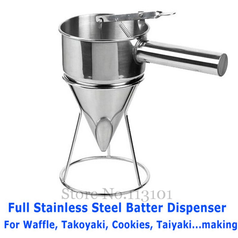 Multipurpose Batter Dispenser Food Tool Takoyaki Mixture Hopper for Waffle Ice Pop Takoyaki Taiyaki Making