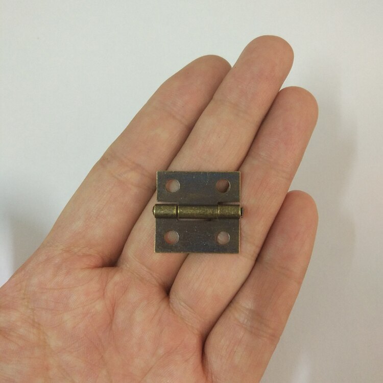 50PCS 1 inch right angle hinge 180 degree square flat hinge box packaging small hinge Wooden box built-in hinge Hinge: 50PCS bronze