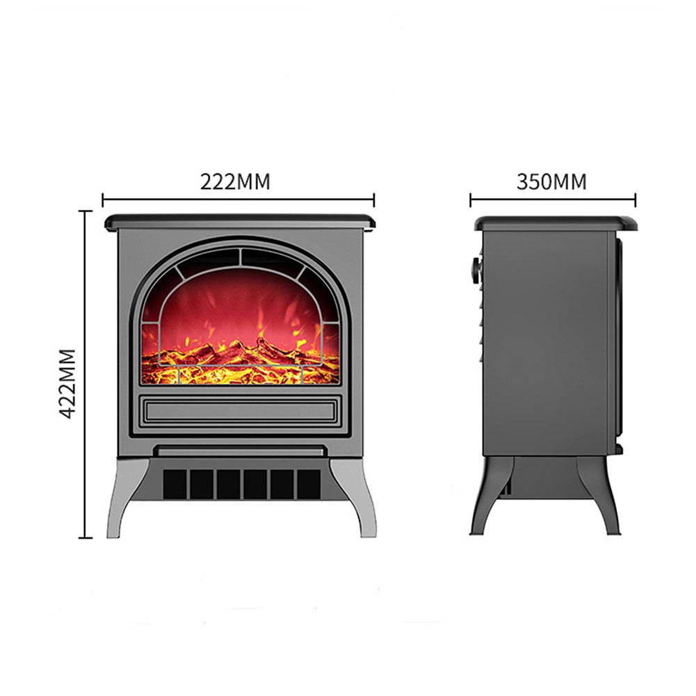 Chimenea eléctrica de 350mm x 222mm x 422mm, 1800W, calentador empotrado móvil para el hogar, simulación de llama 3D