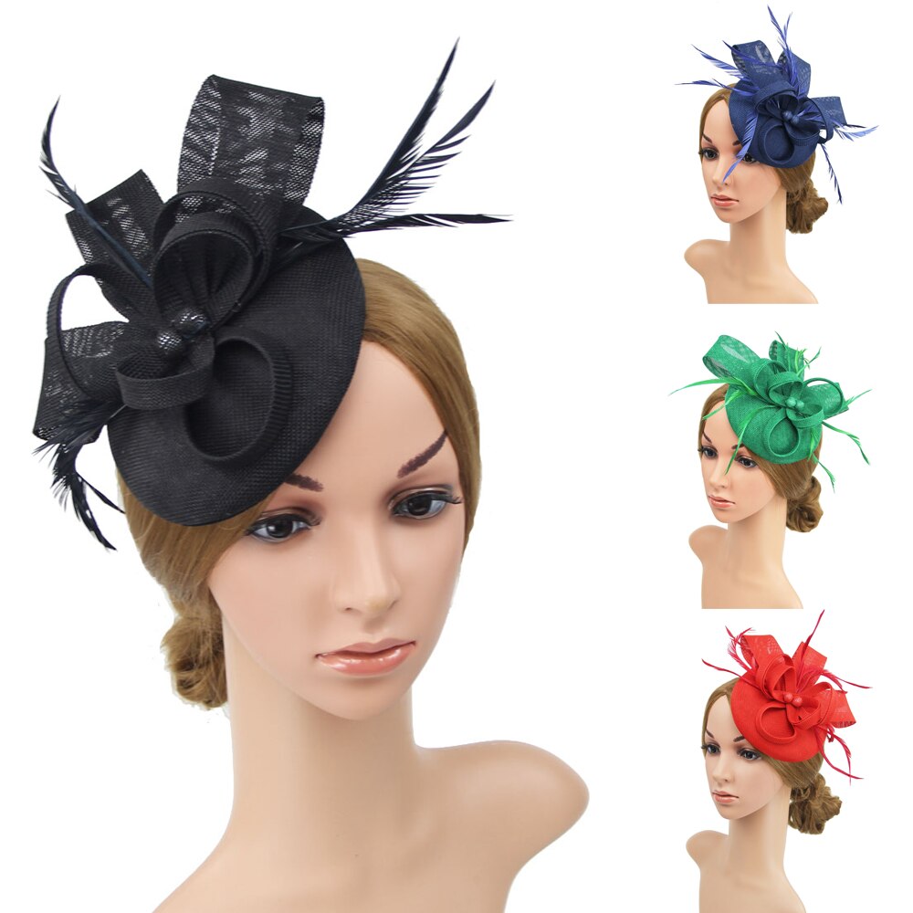 Damen Frauen Hochzeit Abend Party Mesh Stirnband Blume Hut Fascinator Caps