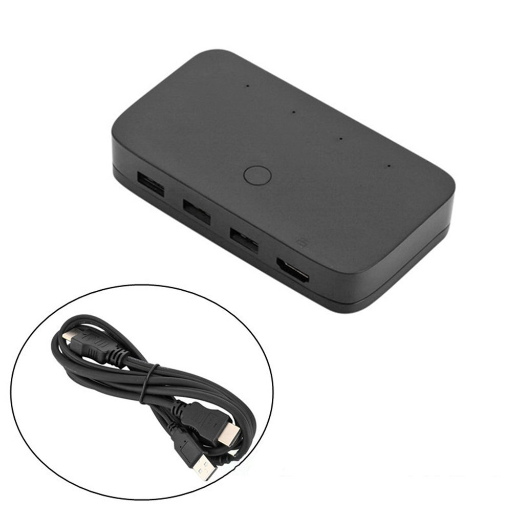 4K USB HDMI KVM Switch Box Video Display USB Switch Splitter For PC Sharing Keyboard Mouse Printer Plug And Paly