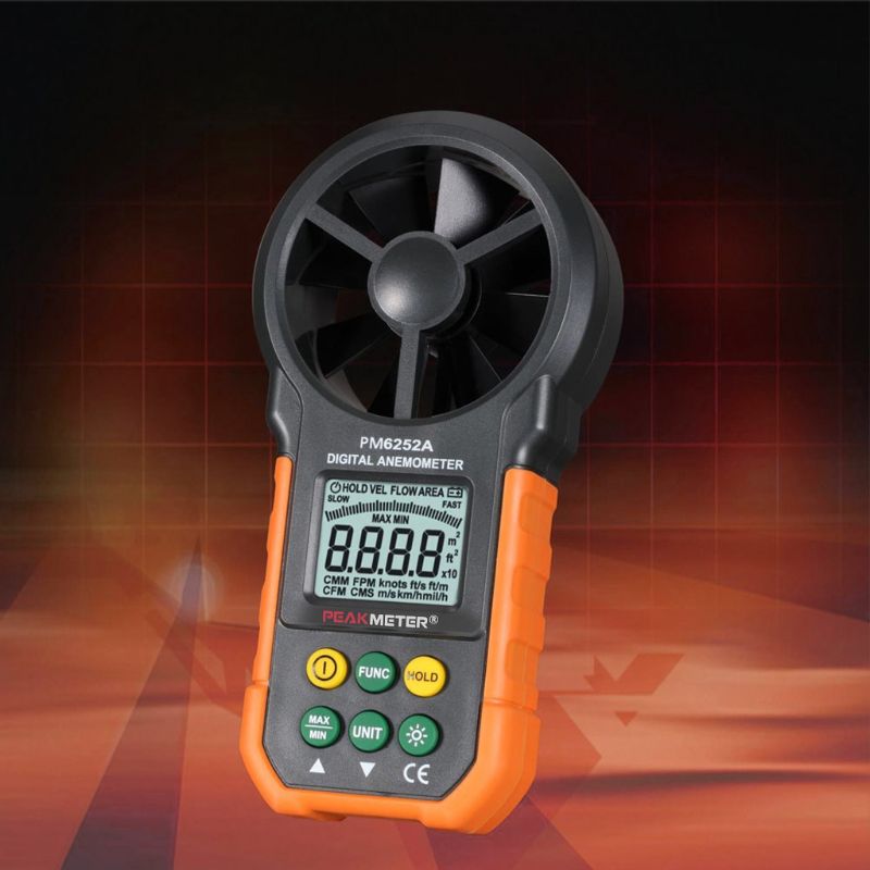 HYELEC – anémomètre numérique MS6252A, mesure la vitesse de l&#39;air, le Volume de l&#39;air et le débit d&#39;air, L69A