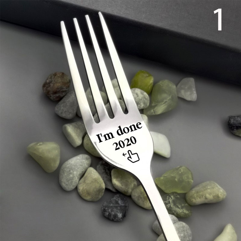 1pcs Cake Fruit Lettering-fork For Husband Wife And Family Stainless I Forking Love You Steel Kitchen Tool: N1