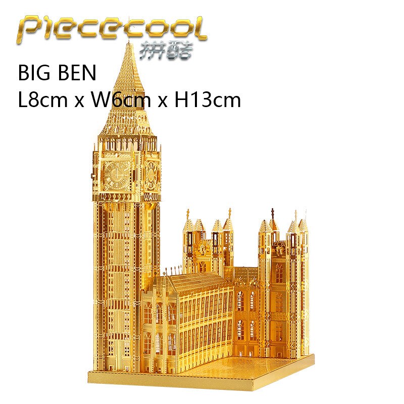 PIECECOOL Famous Buildings Over the World 3D Metal Assembly Model Jigsaw Puzzle London Eye Notre Dame De Paris Collection