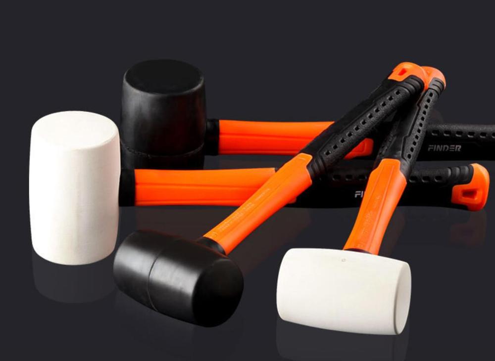 8oz/12oz Black Rubber Hammer Ceramic Tile Installation Works Wear-resistant Tile Hammer