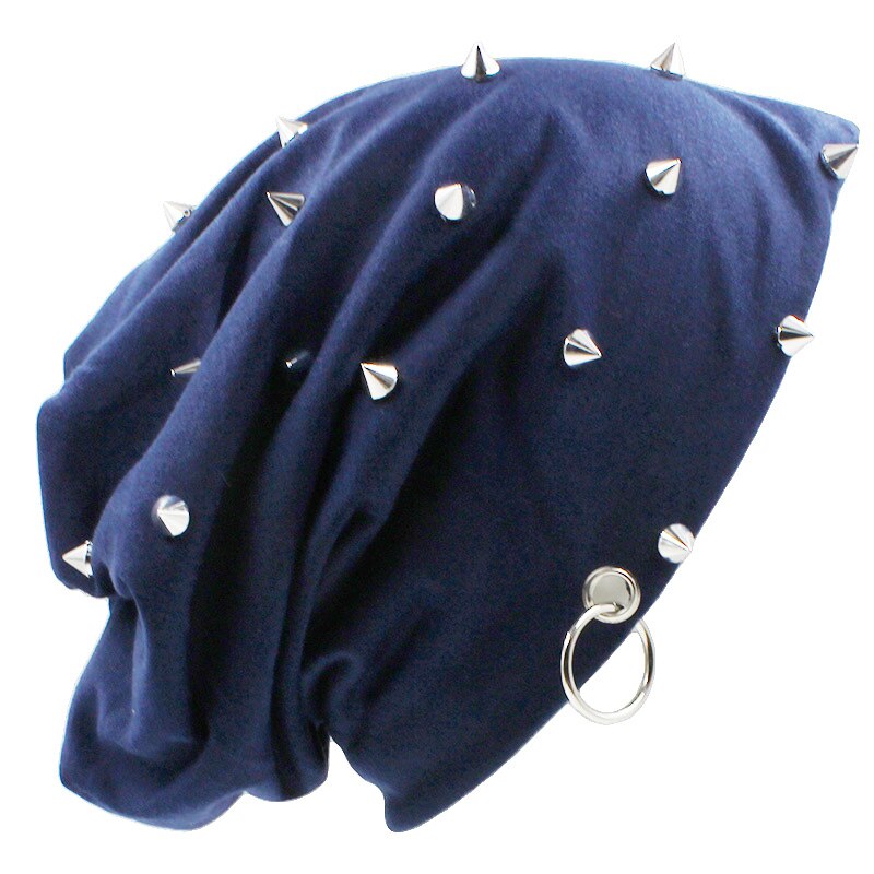 Lovingsha syyshatut naisille hip-hop talvityttö skullies niitit vanteet naiset ohuet pipot miesten hattu unisex  ht071: Sininen