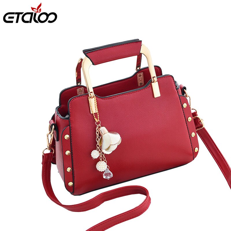 Handbag Women Shoulder Bag Luxury Handbags Women Bags Leather Messenger Bag: Red