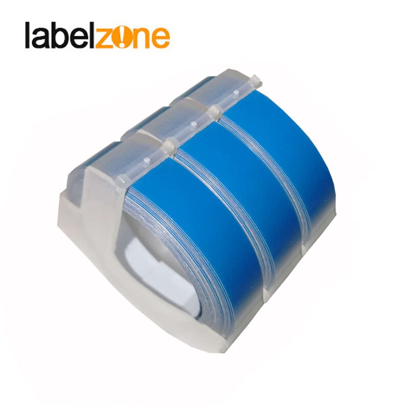 20 colors 3Rolls/lot 3D 9mm PVC Embossing Label Tape Compatible Dymo 1610 12965 Manual Label printer for Motex E101 Label Makers: lake blue