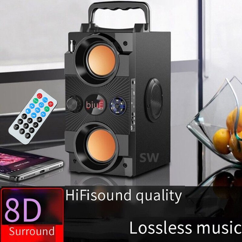 40W Big Power Portable Bluetooth Speaker Wireless Bass Column 3DStereo Subwoofer Music Center Boombox Support Remote Control Mic