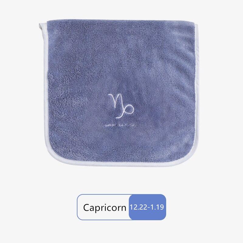 32*60cm Face Towel Microfiber Water Absorption Constellations Home Quick Dry Towels Small Soft Embroidery Bath Shower: Capricorn-blue