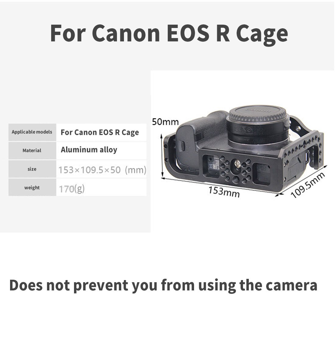 Jaula de cámara para Canon EOS R ILDC, montaje de forma de cámara w Arca Swiss, placa base Arri Hole, Zapata fría, película, vídeo, plataforma estabilizadora