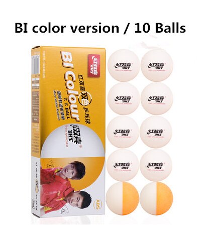 Juego de 10 pelotas de plástico DHS 3-Star 1-star D40 para tenis de mesa, Material para Ping Pong: 10 balls Bi colour
