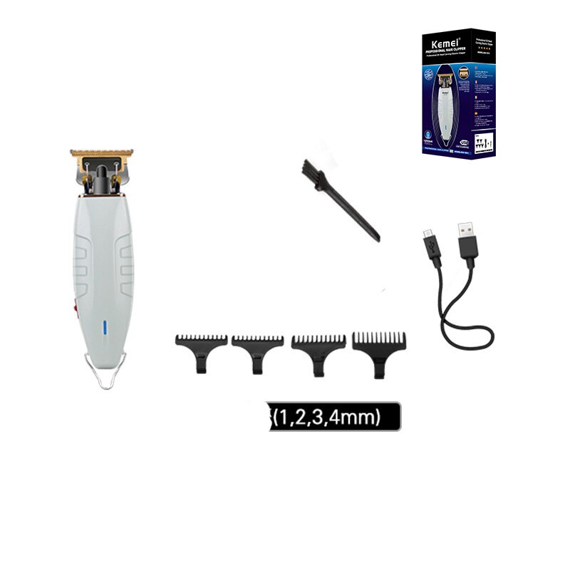 Kemei 1931 T-Outliner Beard Hair Trimmer with T-Blade Mower for All-around Outlining Dry-shaving and Fading Cutter: with box