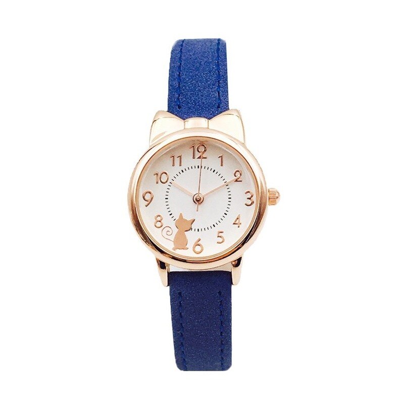 Leuke Casual Meisje Horloge Kids Leuke Lederen Band Cat Horloges Waterdicht Mooie Kid Kinderen Quartz Student Polshorloge