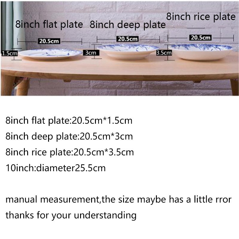 8/10inch Jingdezhen Plate Ceramic Bone china Dinner Plates Fish Pattern Decoration Dish Round Fruit Saucer Tableware Dinnerware