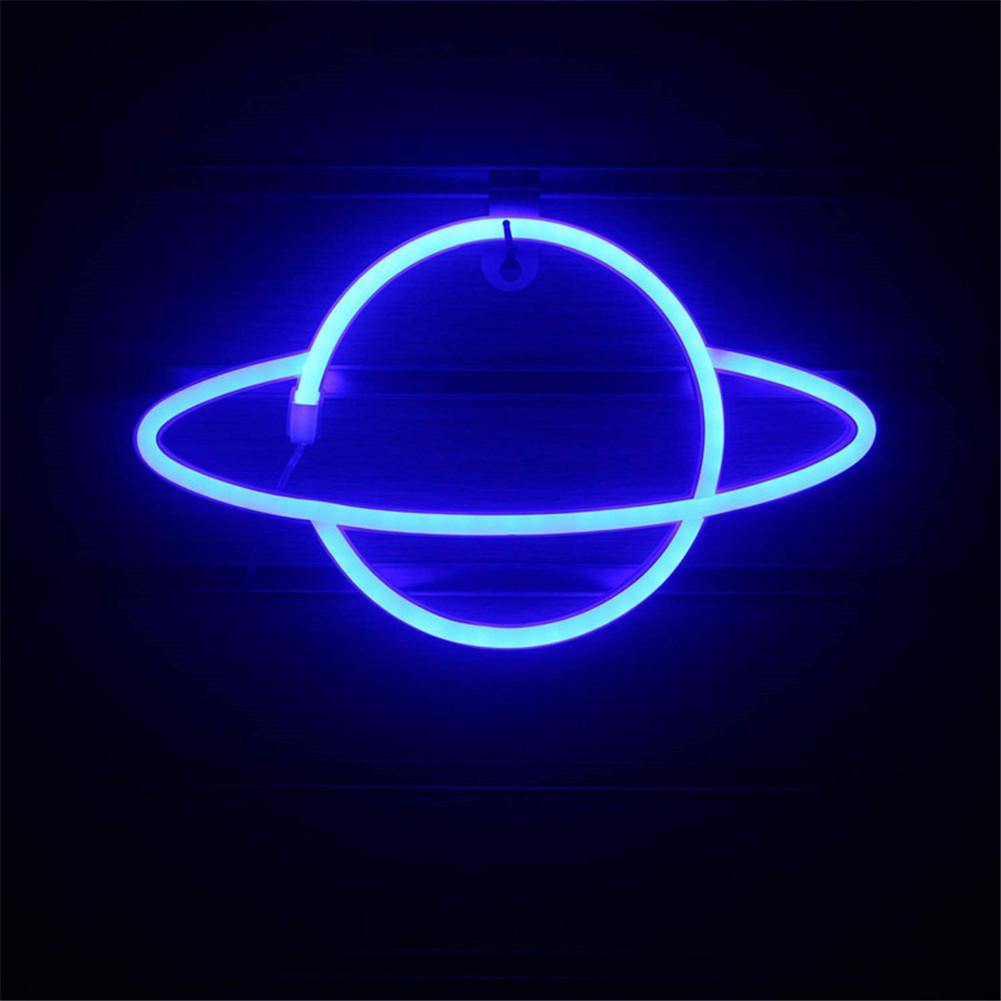 eins LED Planeten Neon- Lampe Universum Elliptischen Planeten Neon- Zeichen Licht USB Nacht Lampe Heimat Party Dekorative Zauberstab Licht Art