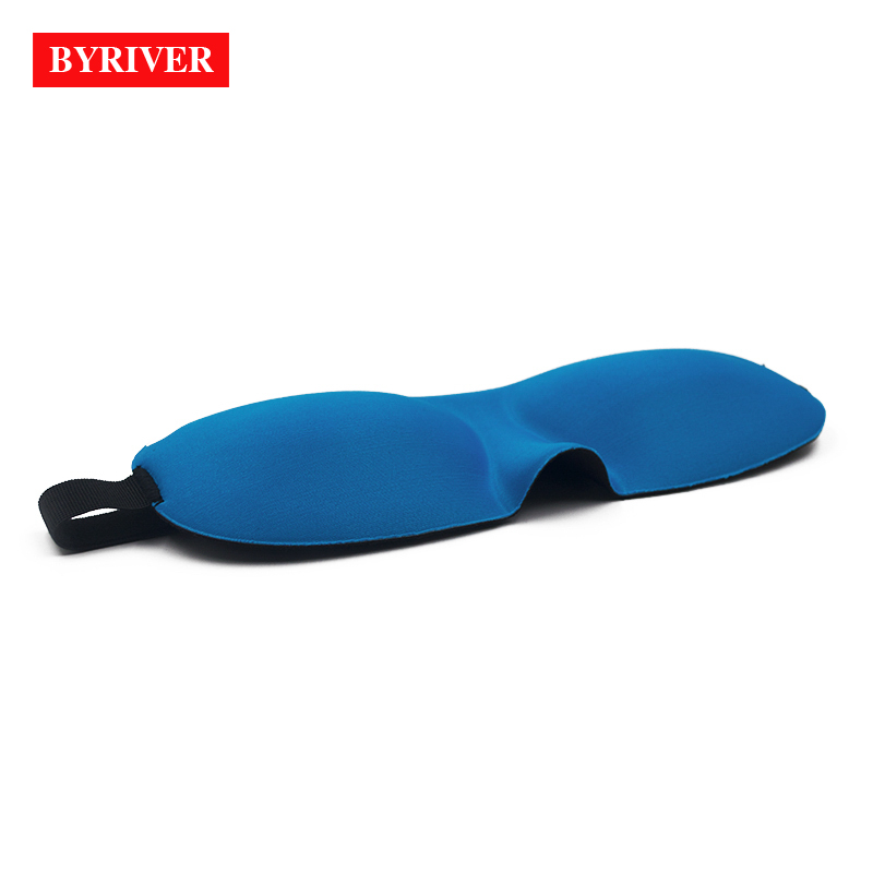 BYRIVER Beste Memory Foam 3D Slaap Oogmasker Cover voor Reizen Dutje Katoen Spons Blok Licht Slapen Slaapmasker Anti Snurken kit: Blue